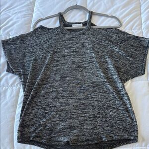 rag & bone Charcoal/Black Heathered Cold Shoulder Tee